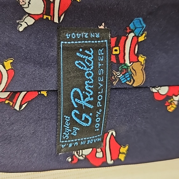 CHRISTMAS TIE SANTA G. RINOLDI 100% POLYESTER HOLIDAY THEME TIES - Picture 5 of 5